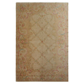12x18 Beige, Rose, Tan Color Hand Knotted Aubusson Savonnerie Silk Traditional Oriental Rug